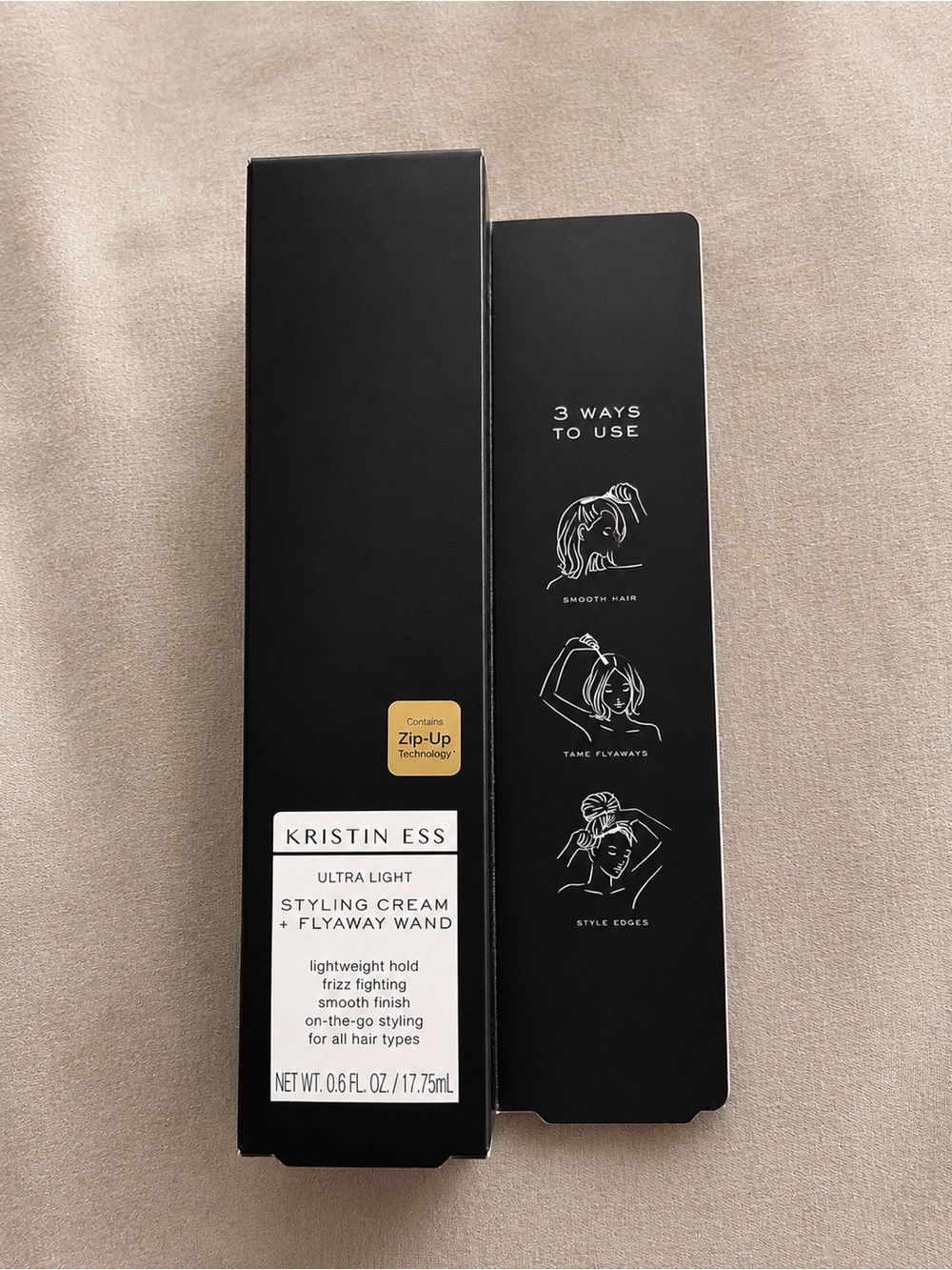 Kristin Ess Ultra Light Styling Cream + Flyaway Wand — Black